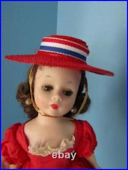 VINTAGE MADAME ALEXANDER CISSETTE DOLL IN TAGGED OUTFIT 1950'S TRIPLE STItCH WIG