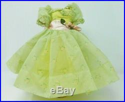VNTG Madame Alexander Cissy doll dress #2121 Garden Party Green Floral, Slip, tag
