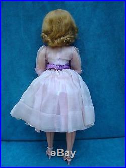 VTG 20 1/2 CISSY MADAME ALEXANDER DOLL 1950s Tagged Pink Organdy Dress 1956