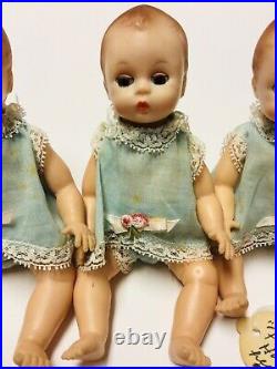 VTG Fisher Quintuplets 1964 Madame Alexander 7 Dolls
