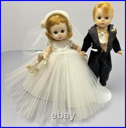 VTG Lot of (2) Madame Alexander-kins Wendy face 8 Doll Blonde Bride & Groom BKW