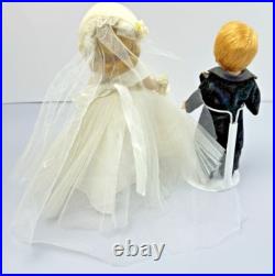VTG Lot of (2) Madame Alexander-kins Wendy face 8 Doll Blonde Bride & Groom BKW