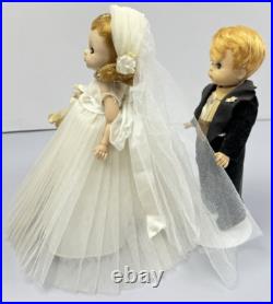 VTG Lot of (2) Madame Alexander-kins Wendy face 8 Doll Blonde Bride & Groom BKW