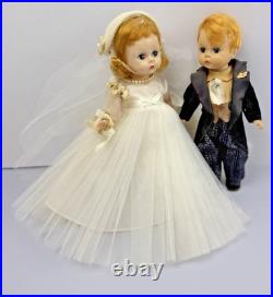 VTG Lot of (2) Madame Alexander-kins Wendy face 8 Doll Blonde Bride & Groom BKW