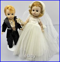 VTG Lot of (2) Madame Alexander-kins Wendy face 8 Doll Blonde Bride & Groom BKW