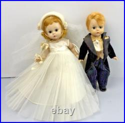 VTG Lot of (2) Madame Alexander-kins Wendy face 8 Doll Blonde Bride & Groom BKW