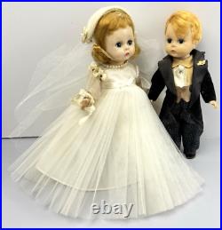 VTG Lot of (2) Madame Alexander-kins Wendy face 8 Doll Blonde Bride & Groom BKW