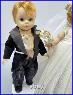 VTG Lot of (2) Madame Alexander-kins Wendy face 8 Doll Blonde Bride & Groom BKW