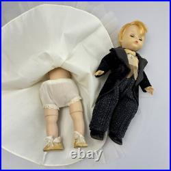 VTG Lot of (2) Madame Alexander-kins Wendy face 8 Doll Blonde Bride & Groom BKW