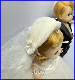 VTG Lot of (2) Madame Alexander-kins Wendy face 8 Doll Blonde Bride & Groom BKW