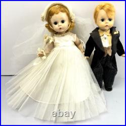 VTG Lot of (2) Madame Alexander-kins Wendy face 8 Doll Blonde Bride & Groom BKW