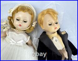 VTG Lot of (2) Madame Alexander-kins Wendy face 8 Doll Blonde Bride & Groom BKW