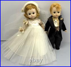 VTG Lot of (2) Madame Alexander-kins Wendy face 8 Doll Blonde Bride & Groom BKW