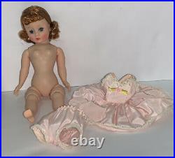 VTG Madame Alexander 1950s Auburn Ren Cissette Doll Pink Dress withbox #801