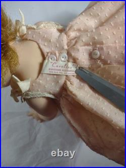 VTG Madame Alexander Caroline Kennedy 14 Doll 1961 Original Tagged Dress VG+ A6