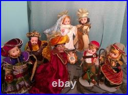 VTG Madame Alexander Nativity Doll Collection Lot 7 Dolls & Baby Jesus Boxes