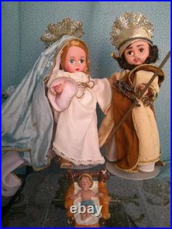 VTG Madame Alexander Nativity Doll Collection Lot 7 Dolls & Baby Jesus Boxes