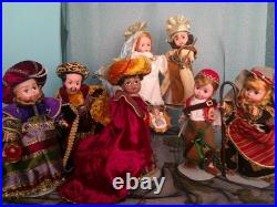 VTG Madame Alexander Nativity Doll Collection Lot 7 Dolls & Baby Jesus Boxes