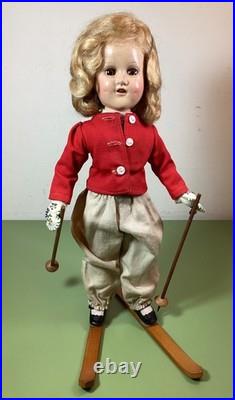 Very Rare 1939 Alexander 14 Sonja Henie Skiing Doll- All original with Clear Eyes