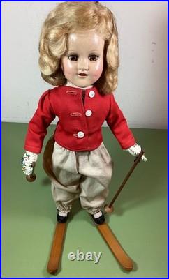 Very Rare 1939 Alexander 14 Sonja Henie Skiing Doll- All original with Clear Eyes