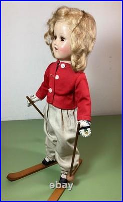 Very Rare 1939 Alexander 14 Sonja Henie Skiing Doll- All original with Clear Eyes