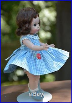 Vint. 1953 Madame Alexander-Kins'Wendy Strung SLNW Brunette withtag Blue dress