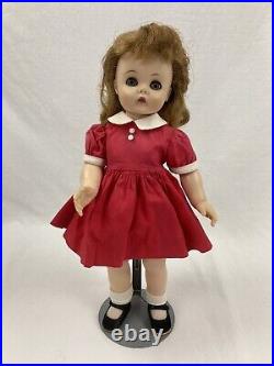Vintage 15 Madame Alexander Kelly Doll Marybel Face 1958 with Red Dress and Stand