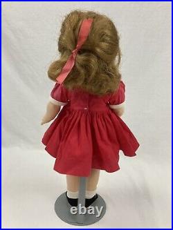 Vintage 15 Madame Alexander Kelly Doll Marybel Face 1958 with Red Dress and Stand