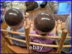 Vintage 1930's Dionne Quintuplets 5 dolls set M. Alexander with High Chair