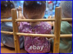 Vintage 1930's Dionne Quintuplets 5 dolls set M. Alexander with High Chair