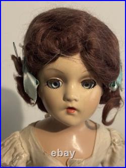 Vintage 1930s Madame Alexander 21 Composition Doll + Dress & Shoes
