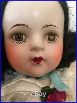 Vintage 1930s Madame Alexander Snow White Composition Doll 18 In