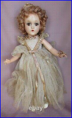 Vintage 1940's Madame Alexander 14 Composition Fairy Queen Doll Original Outfit