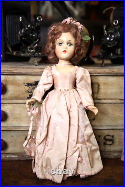 Vintage 1940's Madame Alexander Wendy Ann Doll Bride With outfit pink gown antique