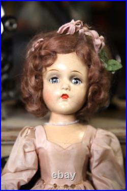 Vintage 1940's Madame Alexander Wendy Ann Doll Bride With outfit pink gown antique