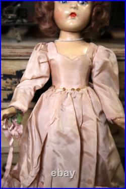 Vintage 1940's Madame Alexander Wendy Ann Doll Bride With outfit pink gown antique
