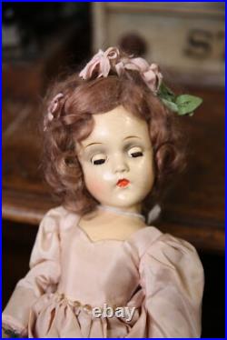 Vintage 1940's Madame Alexander Wendy Ann Doll Bride With outfit pink gown antique