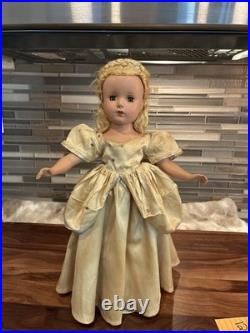 Vintage 1950 Madame Alexander Cinderella Doll Blonde Coronet, Gold Gown
