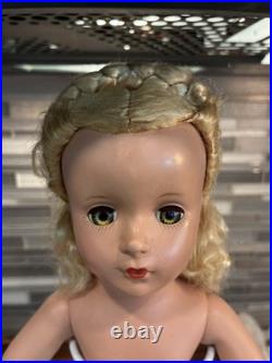 Vintage 1950 Madame Alexander Cinderella Doll Blonde Coronet, Gold Gown