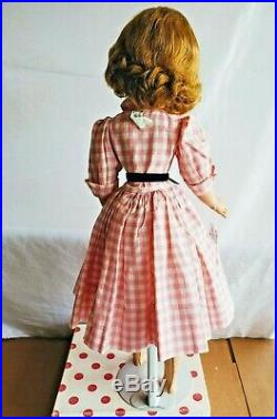 Vintage 1950 Madame Alexander Cissy Doll 20 in Tagged Pink Gingham Dress/Shoes