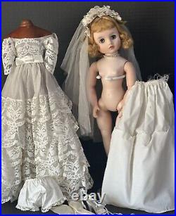 Vintage 1950's Madame Alexander 15 Doll Elise Bride Tagged Outfit