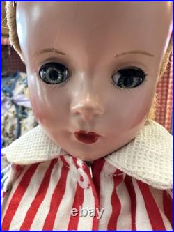 Vintage 1950's Madame Alexander 17 Blonde Doll Margaret Face Trunk Clothes Plus
