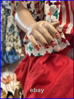 Vintage 1950's Madame Alexander 17 Blonde Doll Margaret Face Trunk Clothes Plus