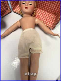 Vintage 1950's Madame Alexander 17 Blonde Doll Margaret Face Trunk Clothes Plus