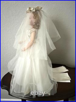 Vintage 1950's Madame Alexander 20 Cissy Hard Plastic Doll Tagged Bride Outfit