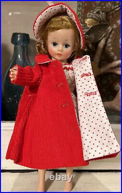 Vintage 1950's Madame Alexander Blonde Cissette Doll Tagged Red Polka Dot Outfit
