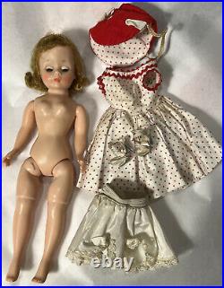 Vintage 1950's Madame Alexander Blonde Cissette Doll Tagged Red Polka Dot Outfit