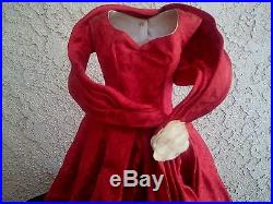 Vintage 1950's Madame Alexander CISSY Red Brocade Gown Tagged Dress HTF