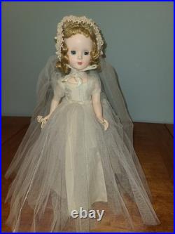 Vintage 1950's Madame Alexander Wendy Face Bride Doll Blonde Tagged Dress 15