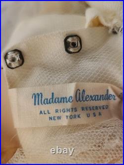 Vintage 1950's Madame Alexander Wendy Face Bride Doll Blonde Tagged Dress 15